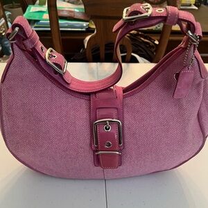 Coach 9247 Soho Leather Hobo Handbag Satchel Purse Shoulder Bag Pink